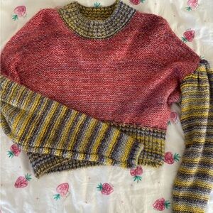 urban outfitters cropped rainbow sweater